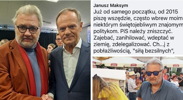 Janusz Maksym często publikuje wpisy nawołujące do nienawiści. Powyżej jeden z jego komentarzy. Jednocześnie kreuje się na tzw. "obrońcę demokracji".