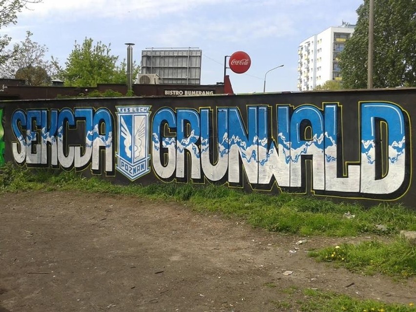 Kolejorz na graffiti - na Grunwaldzie
