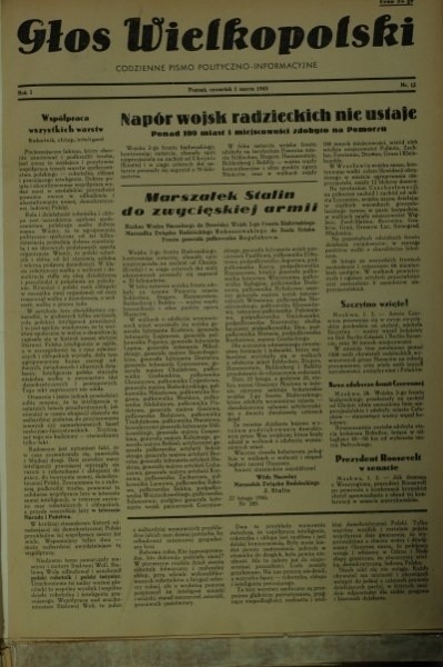 Głos Wielkopolski z 1 marca 1945