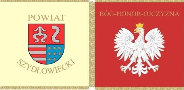 Tak wygląda sztandar Powiatu Szydłowieckiego