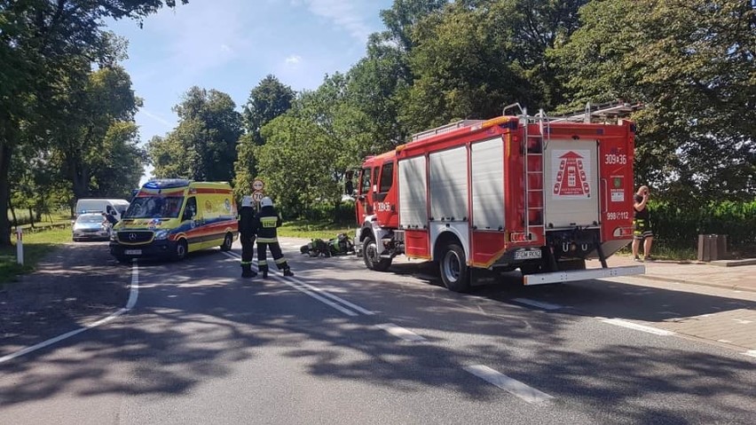 Wypadek motocyklisty koło Gorzowa Wlkp. Jedna osoba ranna