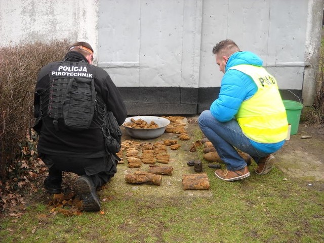 Amunicja z czasów II wojny światowej, znaleziona w 2016 roku w garażu w Biechowie koło Nysy