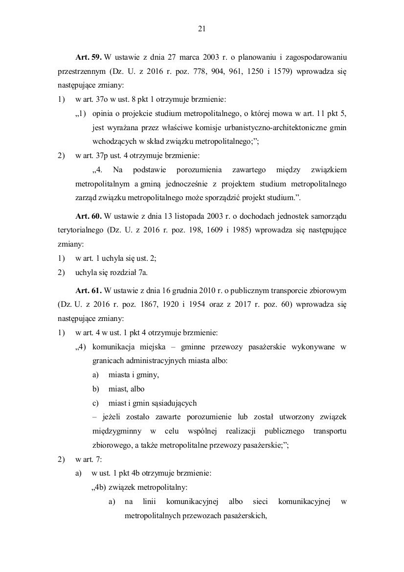 Ustawa Metropolitalna dla Śląska: PEŁNY TEKST USTAWY Co się zmieni?