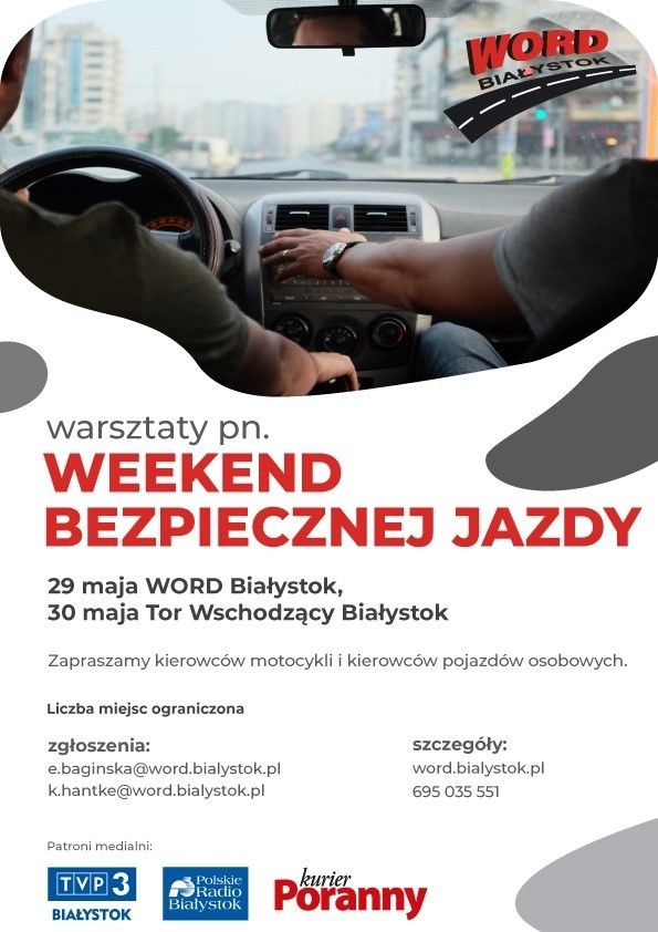 WORD Białystok zaprasza na specjalne warsztaty z jazdy samochodem i motocyklem