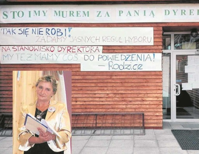 Rodzice walczą o pozostanie dyr. Teresy Sternal (na mniejszym zdjęciu)