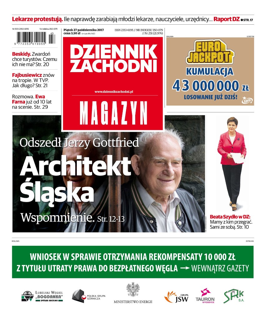 Alternatywne okładki Dziennika Zachodniego MAGAZYN 27.10.2017