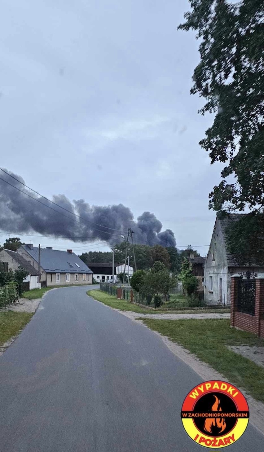 Pożar hali w miejscowości Kołki