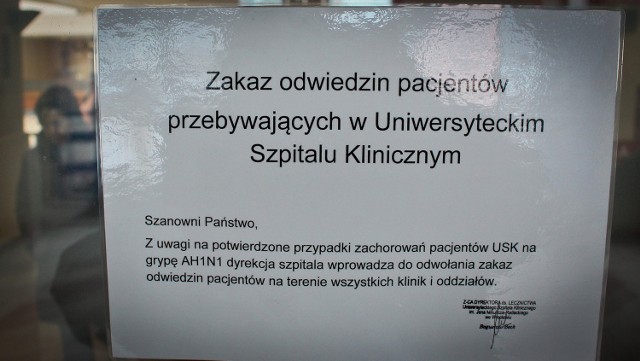 W związku z kolejnymi przypadkami świńskiej grypy szpital przy ul. Borowskiej w oficjalnym komunikacie poinformował o ograniczeniu planowych przyjęć z objawami grypopodobnymi