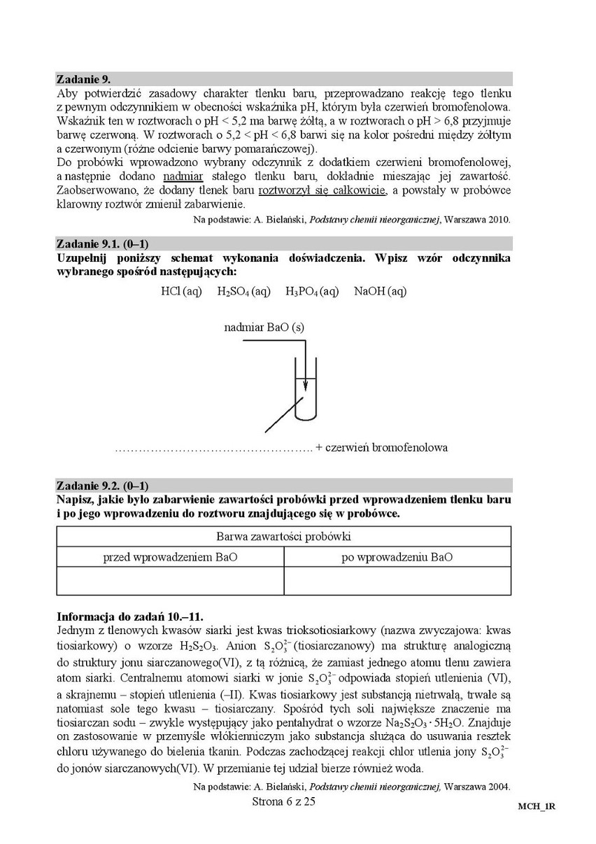 Matura 2016: CHEMIA rozszerzona [ODPOWIEDZI, ARKUSZ CKE]