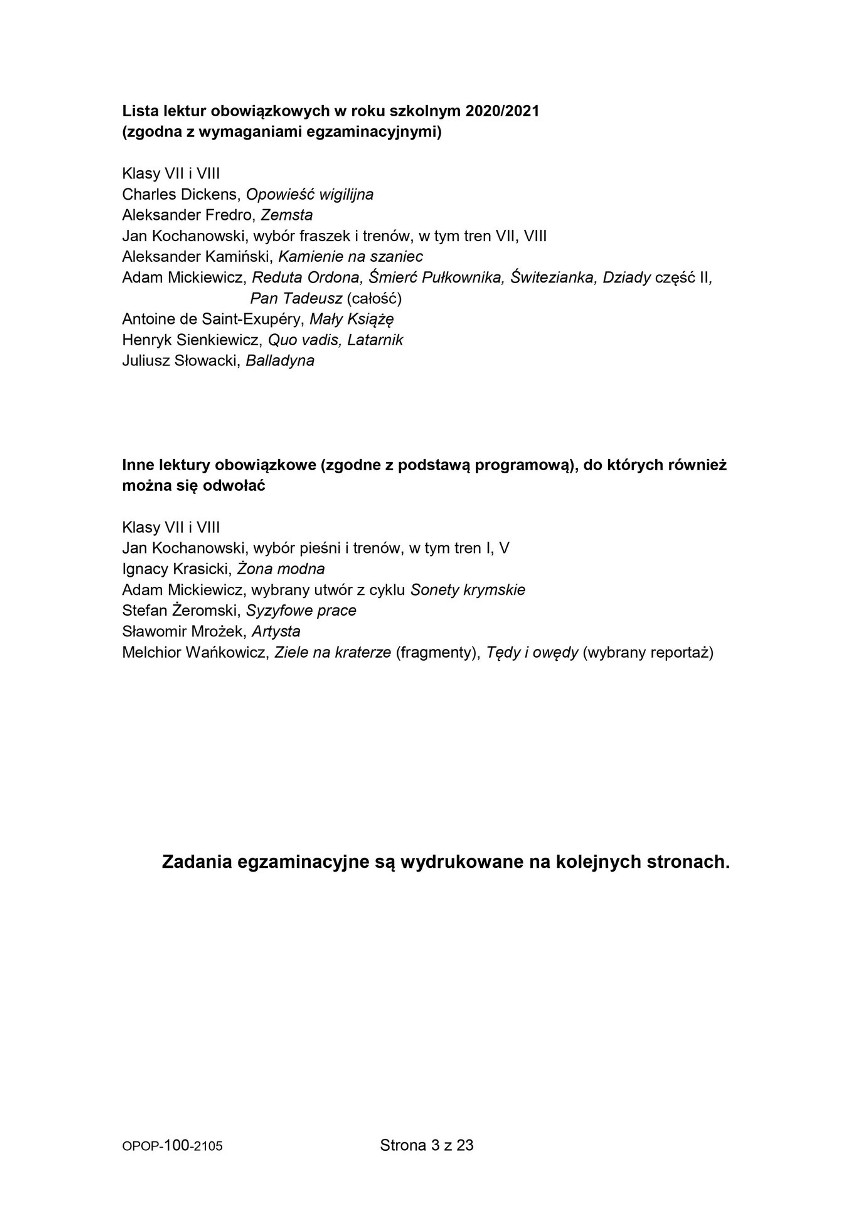 Egzamin ósmoklasisty 2021 polski - "Pan Tadeusz" na egzaminie 8-klasisty. Arkusze CKE, odpowiedzi i rozwiązania! 25.05.2021