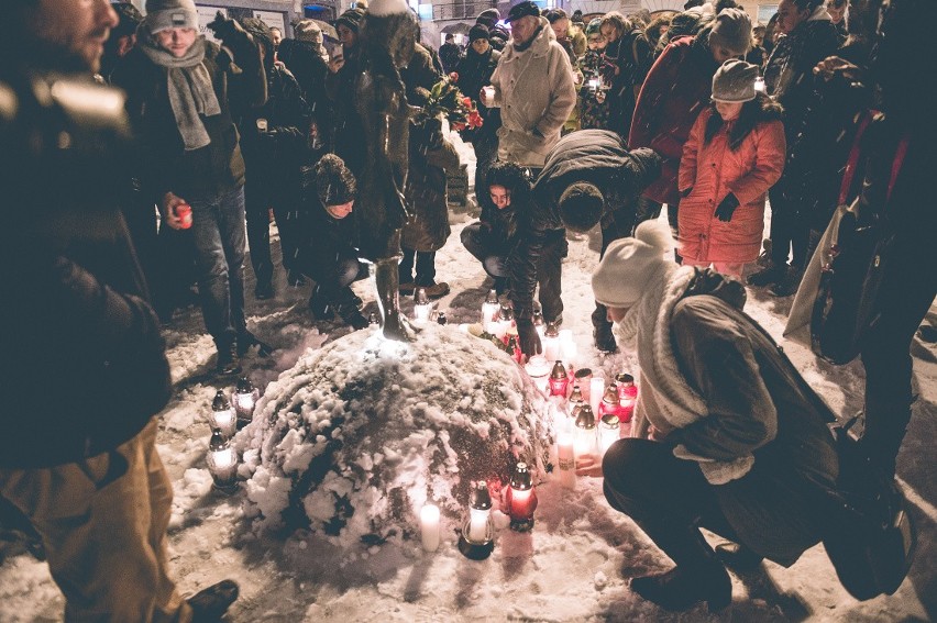 Lubliniecki wiec zorganizowano na Placu Konrada Mańki.