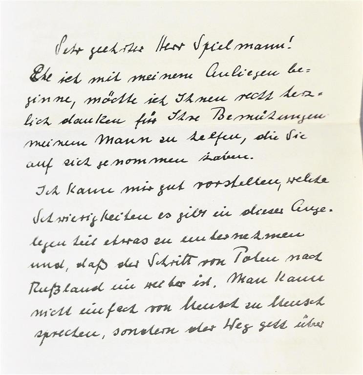 List Annemarie Hosenfeld do Szpilmana z 1951 r.