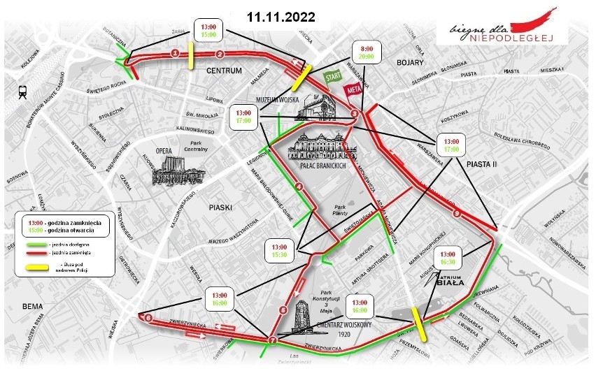 Białystok. Bieg dla Niepodległej. Będą utrudnienia w centrum miasta