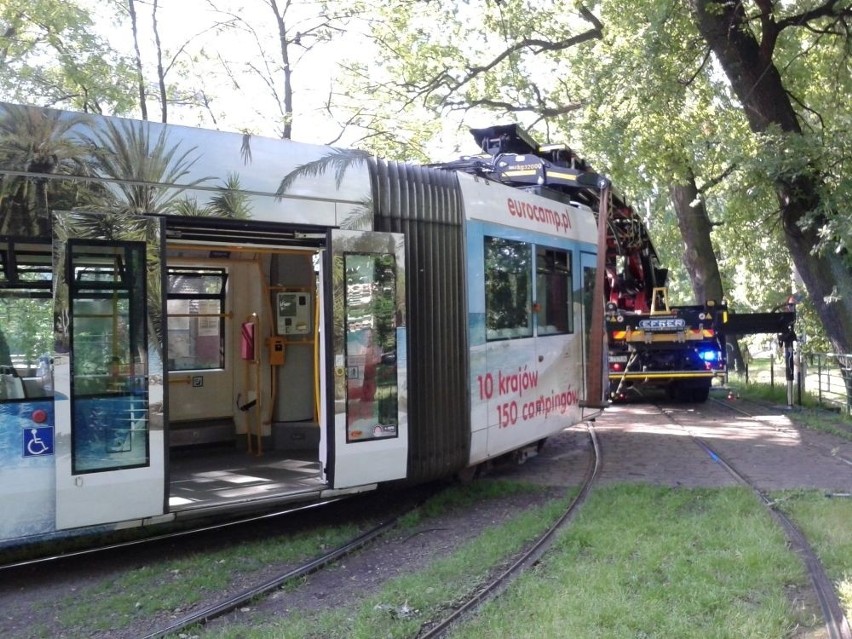 Wrocław: Tramwaj wykoleił się na Krzykach (ZDJĘCIA)