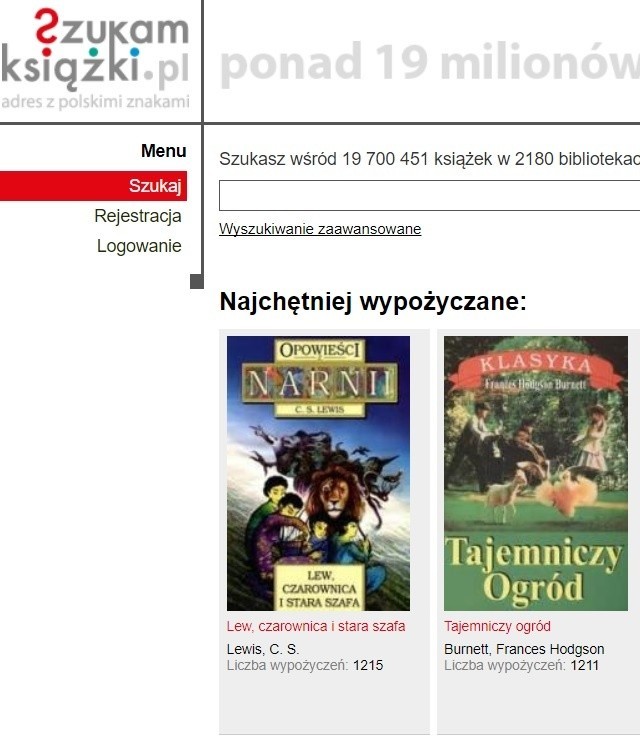 Ze zbiorów można korzystać na www.szukamksiążki.pl.