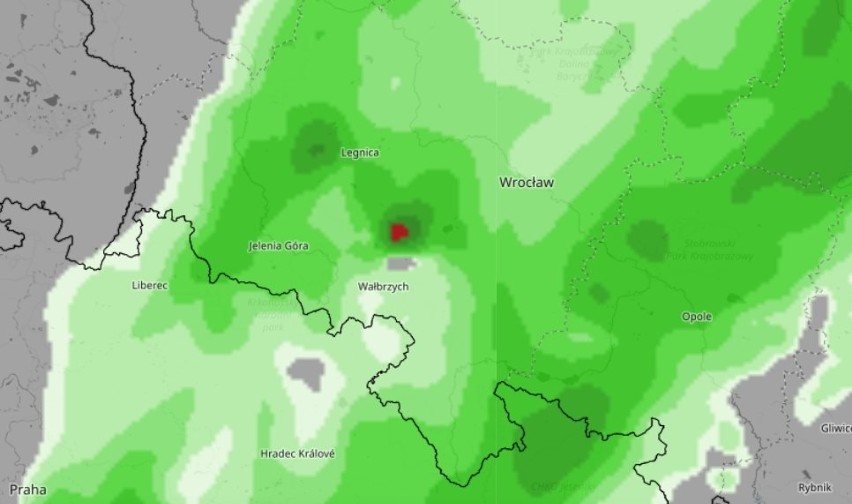 Prognoza opadów w nocy z niedzieli na poniedziałek (27/28...