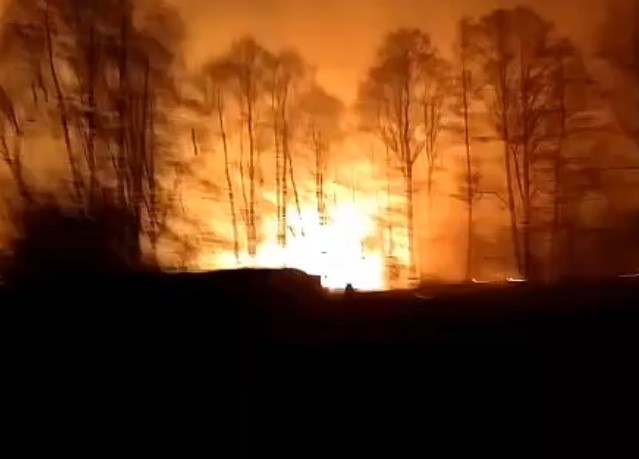 Pożar traw w Kłobucku