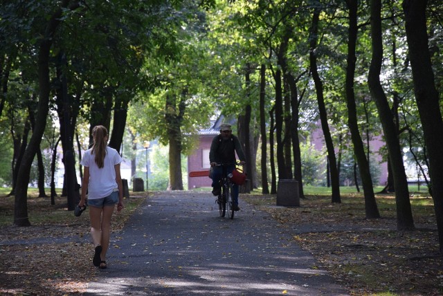 Park miejski w Oleśnie.