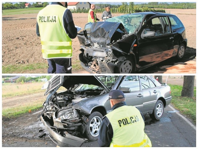 Krąplewice. 56-letni kierowca mercedesa, żeby nie uderzyć w nadjeżdżającego passata, uderzył w drzewo.Płochocinek. W wyniku czołowego zderzenia ze scodą octawią zginęła 66-letnia pasażerka fiata punto.