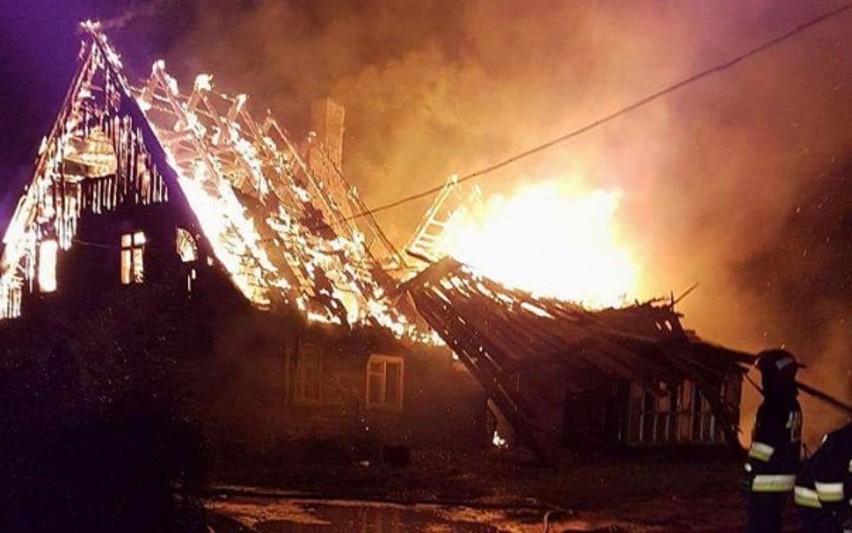 Pożar w Izbiskach (gm. Stegna), 1 listopada 2017 (1.11.2017)