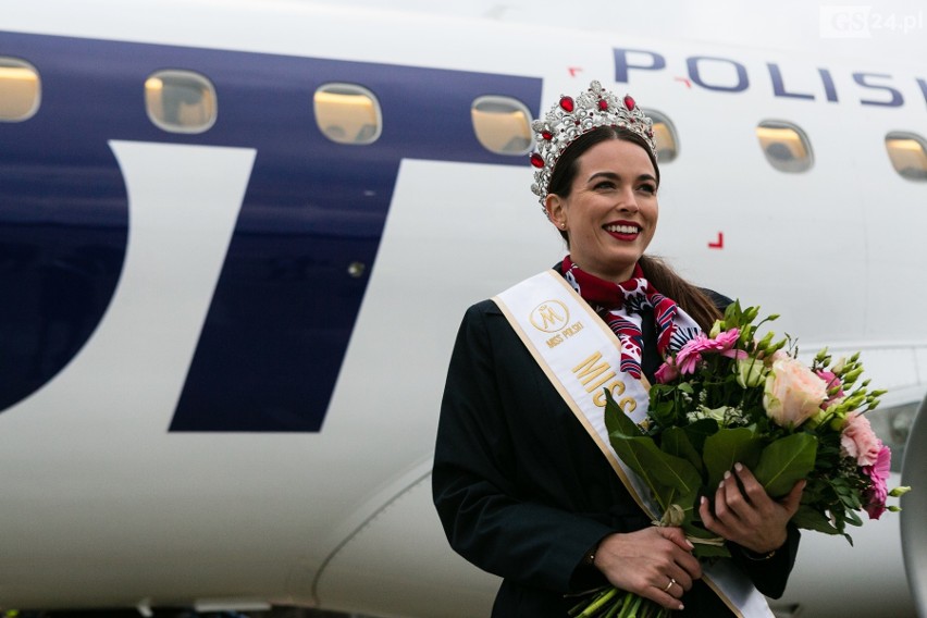 Miss Polski 2018 - Olga Buława ze Świnoujścia - na lotnisku w Goleniowie [ZDJĘCIA]