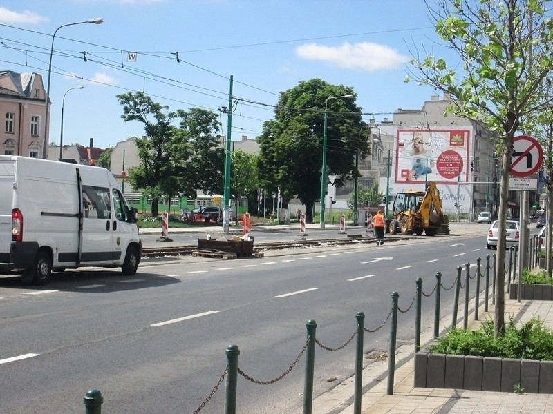 Głogowska: Remont torowiska - tramwaje zmieniły trasy [ZDJĘCIA INTERNAUTY]