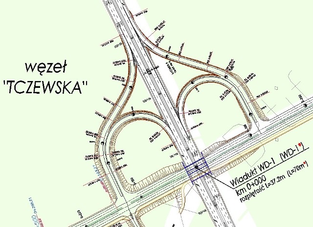 Plan węzła Tczewska