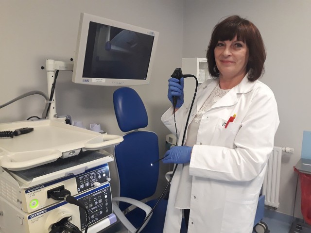 Doktor Maria Matuszkiewicz z Radomskiego Centrum Onkologii wykonywała badania nosofiberoskopem.