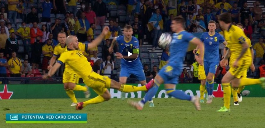 Euro 2020. Brutalny faul Danielsona w meczu Szwecja - Ukraina. Besedin nie zagra do końca roku