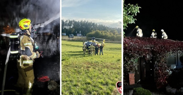 Pożar domu w Chojnicach i poszukiwania niepełnoletniej w gminie Chojnice w weekend, 25-26.09.2021 r.