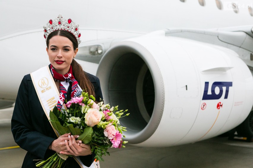 Miss Polski 2018 - Olga Buława ze Świnoujścia - na lotnisku w Goleniowie [ZDJĘCIA]