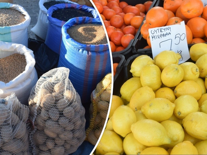Sporo było warzyw i owoców 30 stycznia na targu w Przysusze....