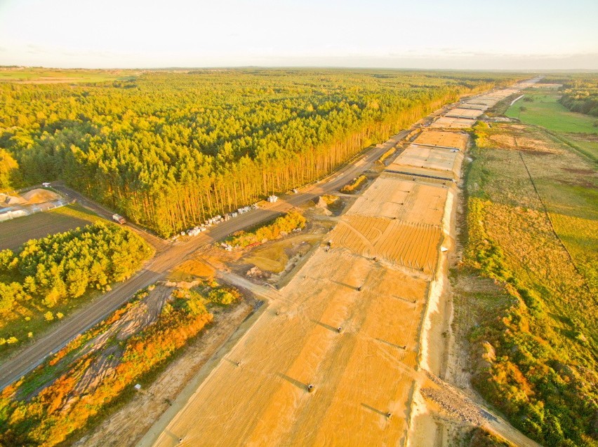 Budowa autostrady A1 z lotu ptaka