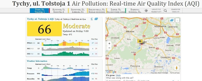 Dane z porannego monitoringu powietrza potwierdzają, że...