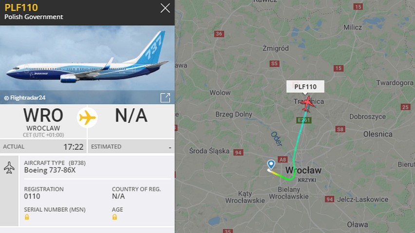 Rządowy samolot z Warszawy wylądował we Wrocławiu. Co przywiózł?