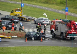 Wypadek na skrzyżowaniu z Miłosza