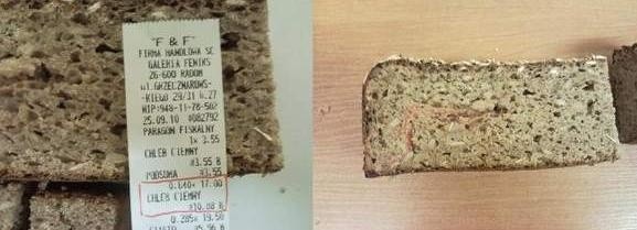Uważaj, co jesz! Klientka piekarni kupiła chleb z odpadami (zdjęcia)
