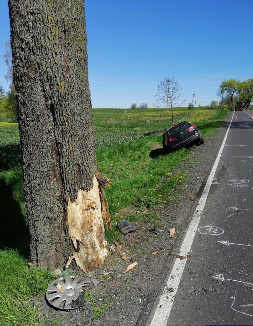 Wypadek na drodze krajowej 59. 20-latka trafiła do szpitala