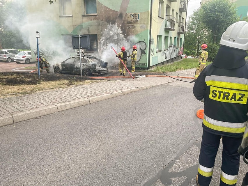 Pożar samochodu przy ul. Morcinka w Rybniku