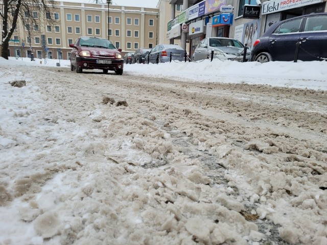 Białystok, 20.01.2021. Nasz fotoreporter zatrzymał w kadrze stan ulic o godz. 10.30