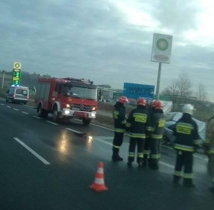 Wypadek na zakopiance w Głogoczowie