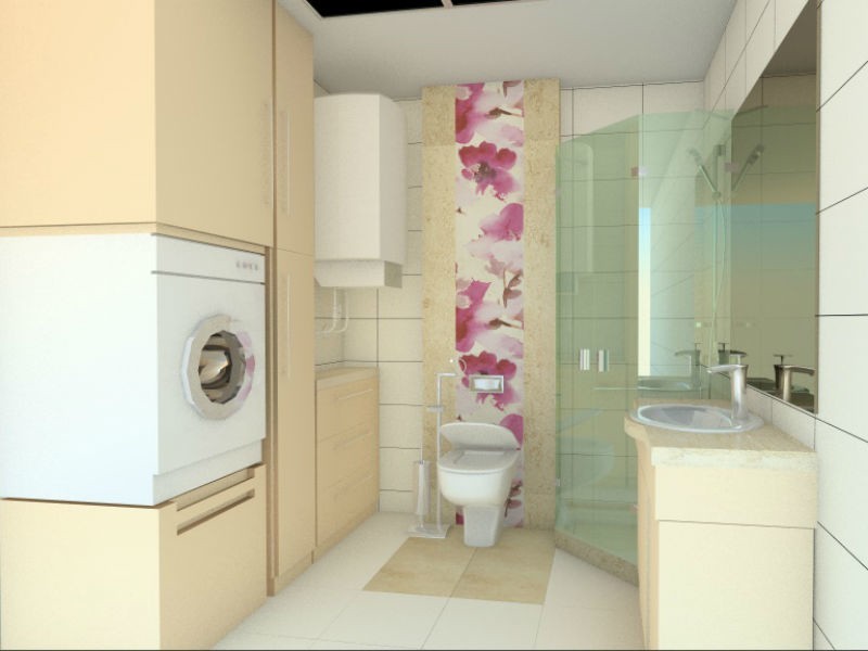 Wizualizacja łazienki wykonana przez Olgę Kryginę.