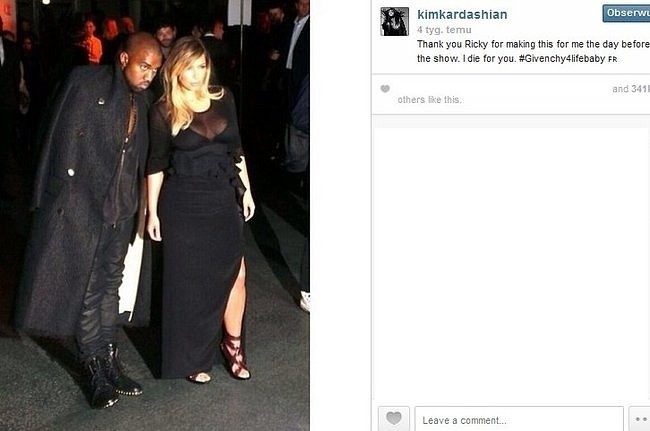 Kanye West i Kim Kardashian (fot. screen z Instagram.com)