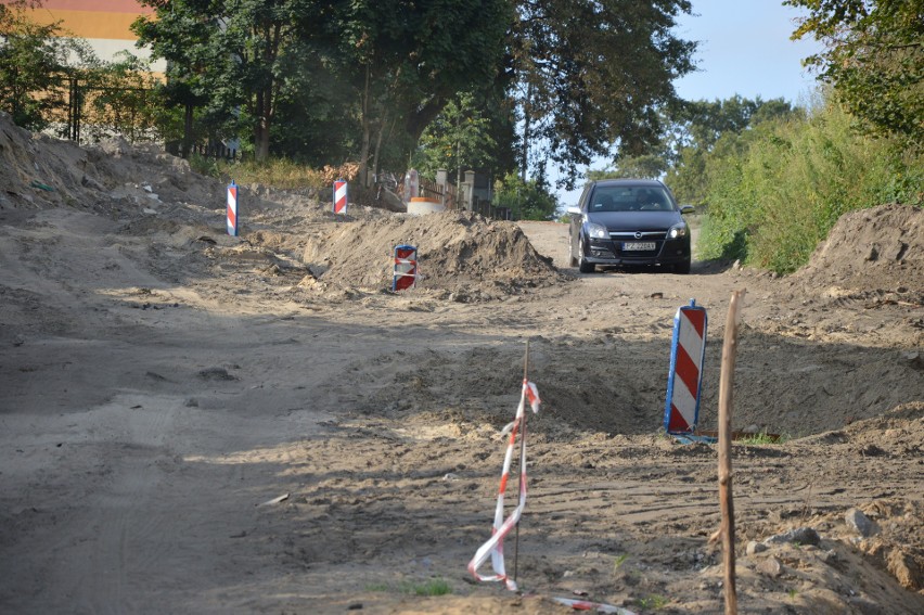 Remontowany odcinek ul. Ludowej w Zielonej Górze