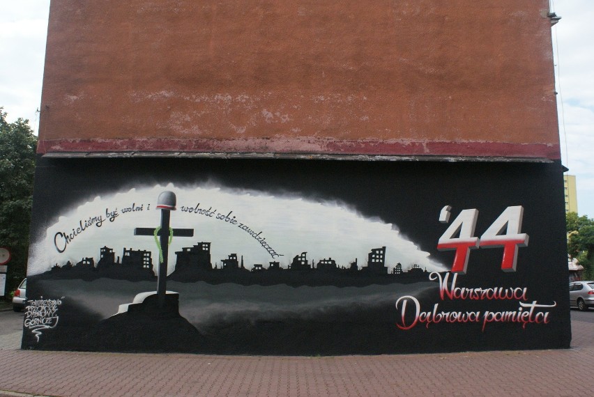Powstańczy mural powstał na bloku przy ul. Górników Redenu,...