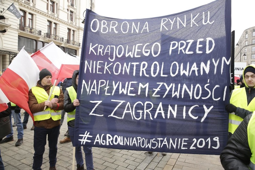 Protest rolników w Warszawie 6.02.2019. Pod Pałacem Prezydenckim było kilka tysięcy osób [zdjęcia]