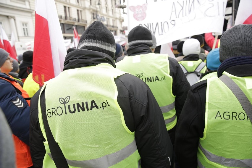 Protest rolników w Warszawie 6.02.2019. Pod Pałacem Prezydenckim było kilka tysięcy osób [zdjęcia]