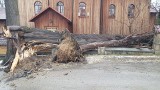 Powiat myślenicki. Uszkodzone dachy i powalone drzewa po przejściu nawałnicy 
