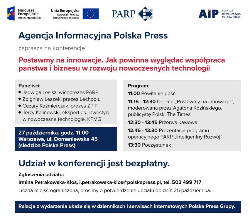 Postawmy na innowacyjność - zapraszamy na konferencję