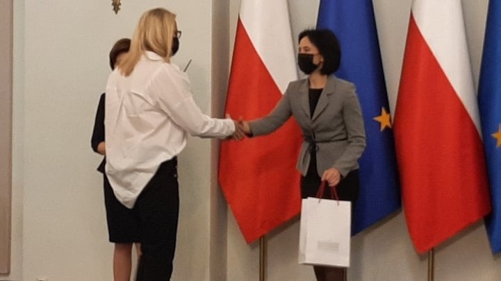 Wręczenie nagrody w Pałacu Prezydenckim w Warszawie